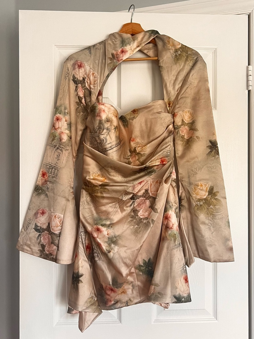 House of CB Toira Vintage Floral Draped Corset Dress